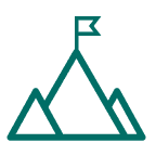 Mountain peak with a flag on it